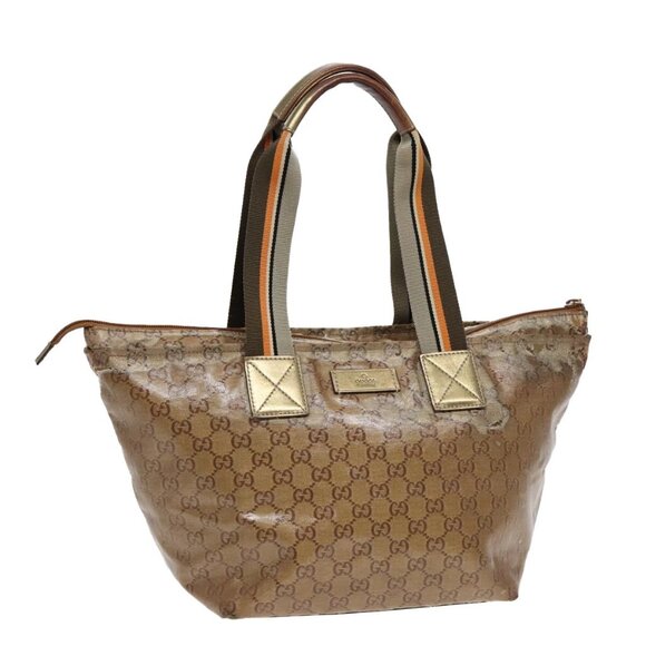 GUCCI GG Crystal Tote Bag Gold 131230 Auth 85181 - Picture 1 of 16